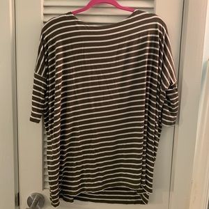 Olive and White Striped Top